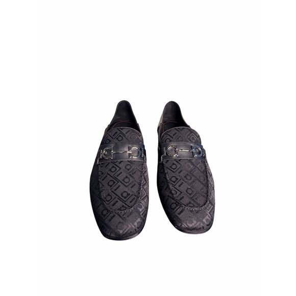 Ferragamo NIB Biarritz Gancini Patterned Loafers in Black Size 11